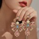 Wholesale Luxury Pink Rhinestone Bowknot Drop Earrings Wholesale Luxury Pink Rhinestone Bowknot Drop Earrings